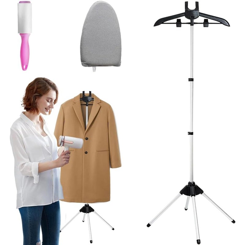 Teleskopowa składana suszarka parowa, przenośna suszarka parowa, suszarka do ubrań z regulacją wysokości (czarna)