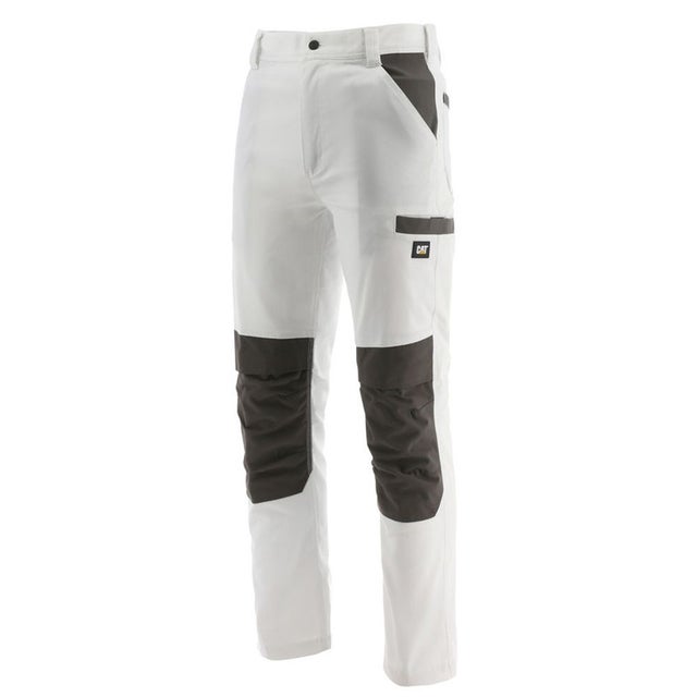 Pantalon de travail multipoches avec poches genouillères Caterpillar PEINTRE ESSENTIALS Blanc / Noir 40