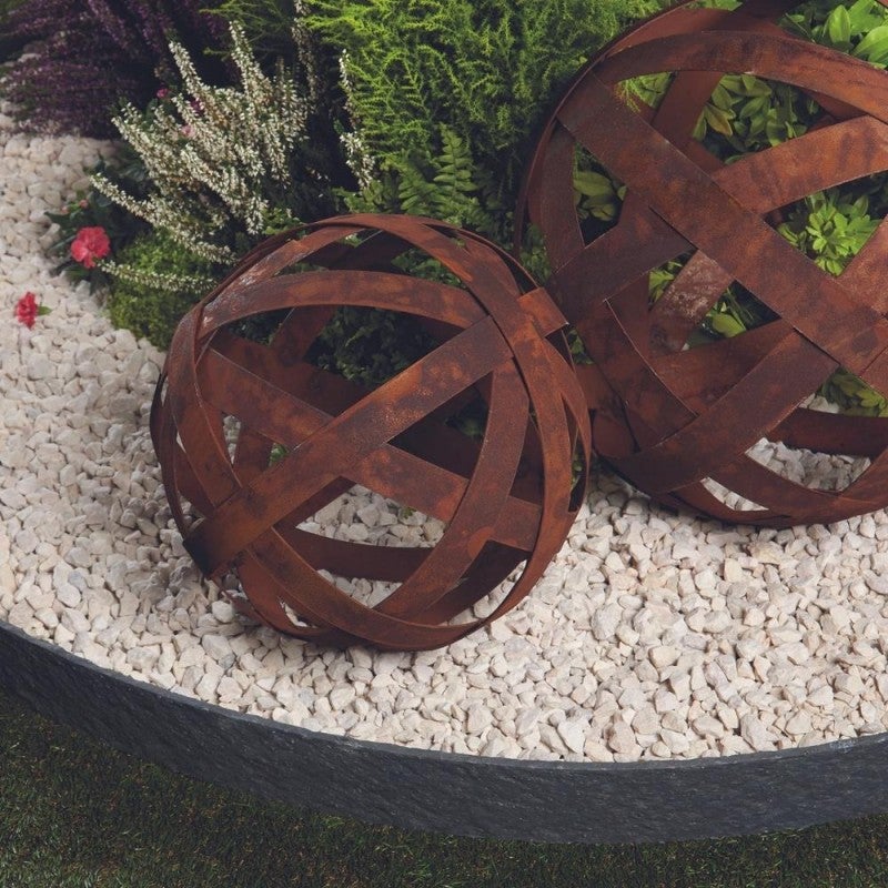 Boule déco jardin métal ajourée - Rouille 40 cm | Leroy Merlin Boule déco jardin métal ajourée - Rouille 40 cm | Leroy Merlin