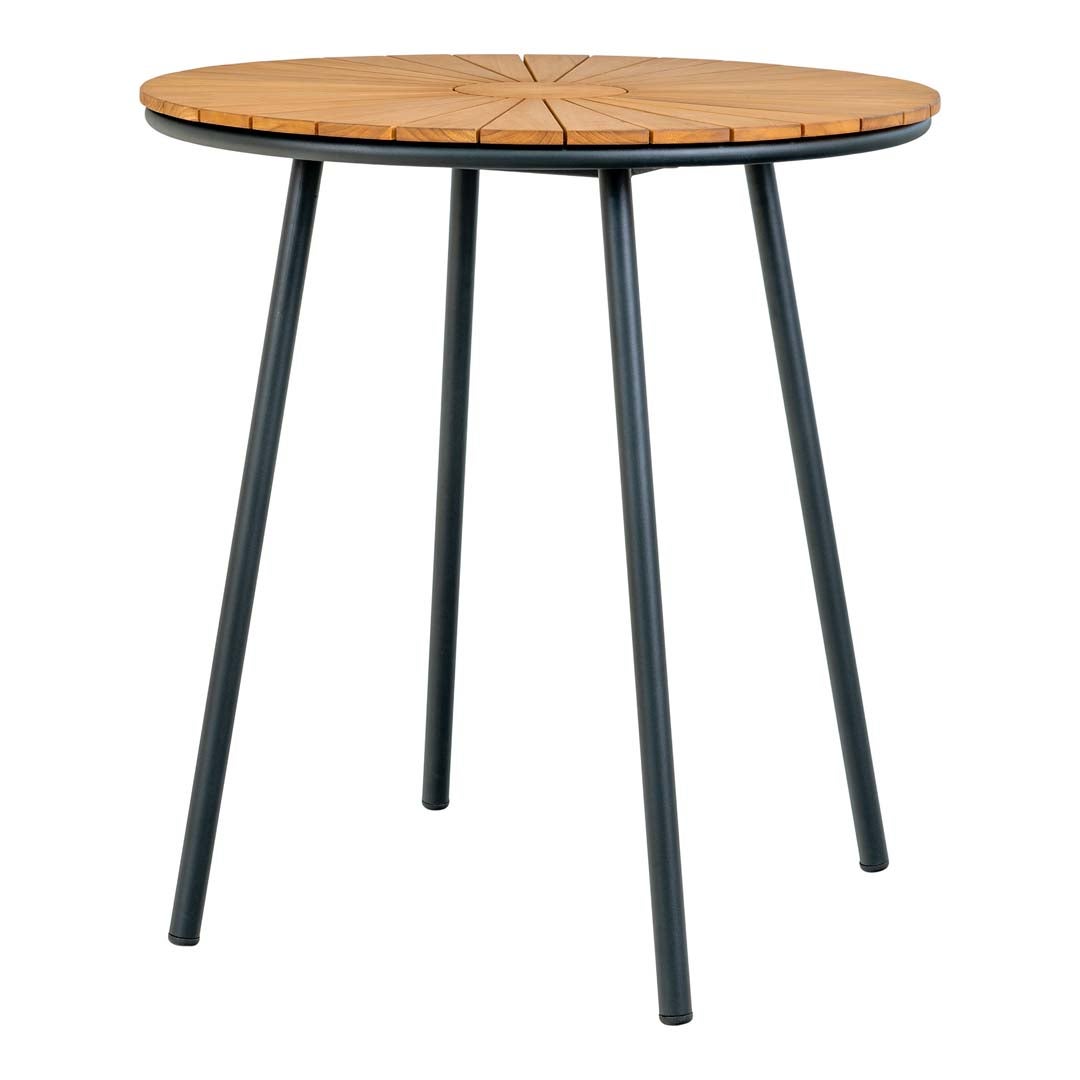 Cleveland bistro stół Ø70cm na wolnym powietrzu tek,czarny.