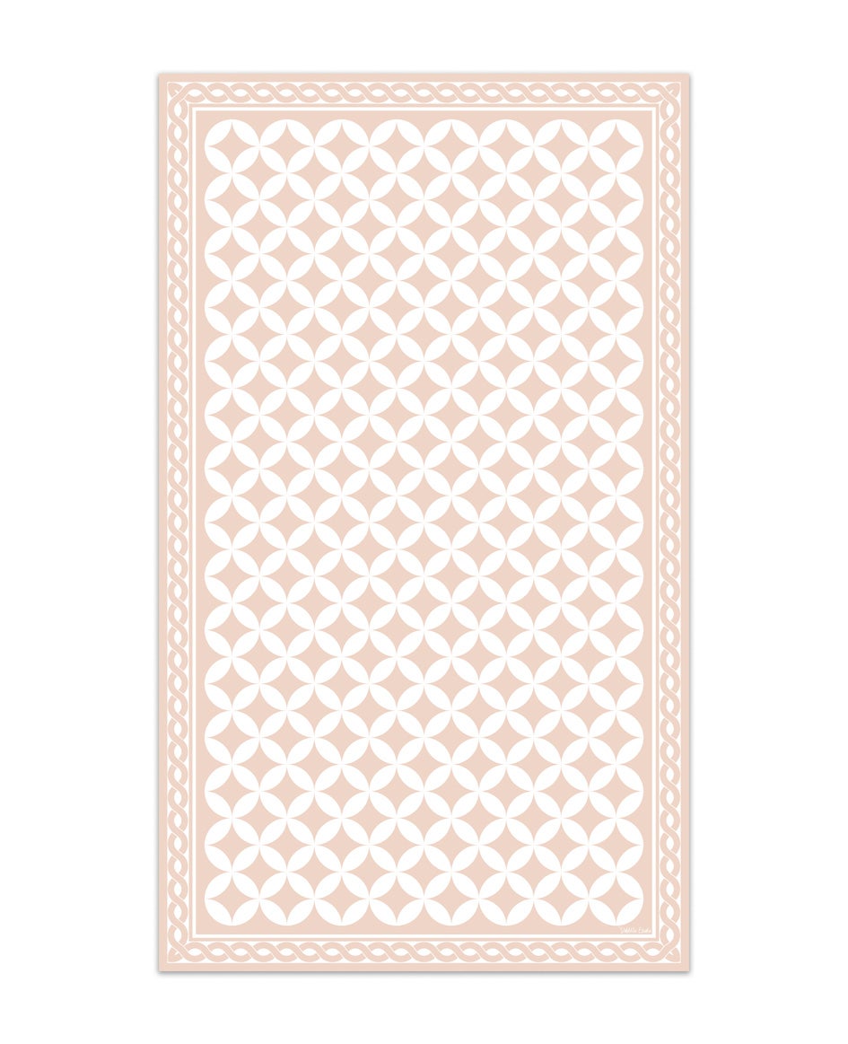 Alfombra de vinilo hidráulica 21 beige 65x140 cm pvc cocina salón comedor