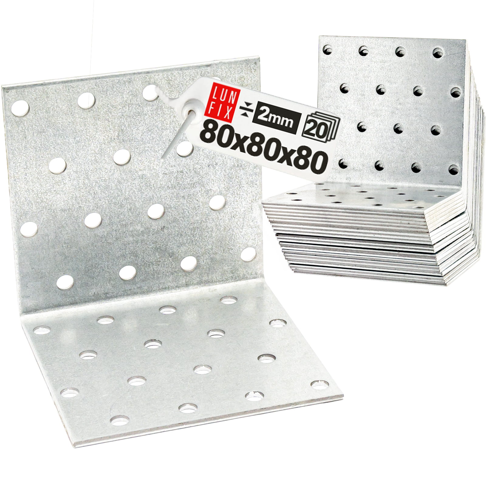 Kątownik montażowy 80x80x80x2 20szt.