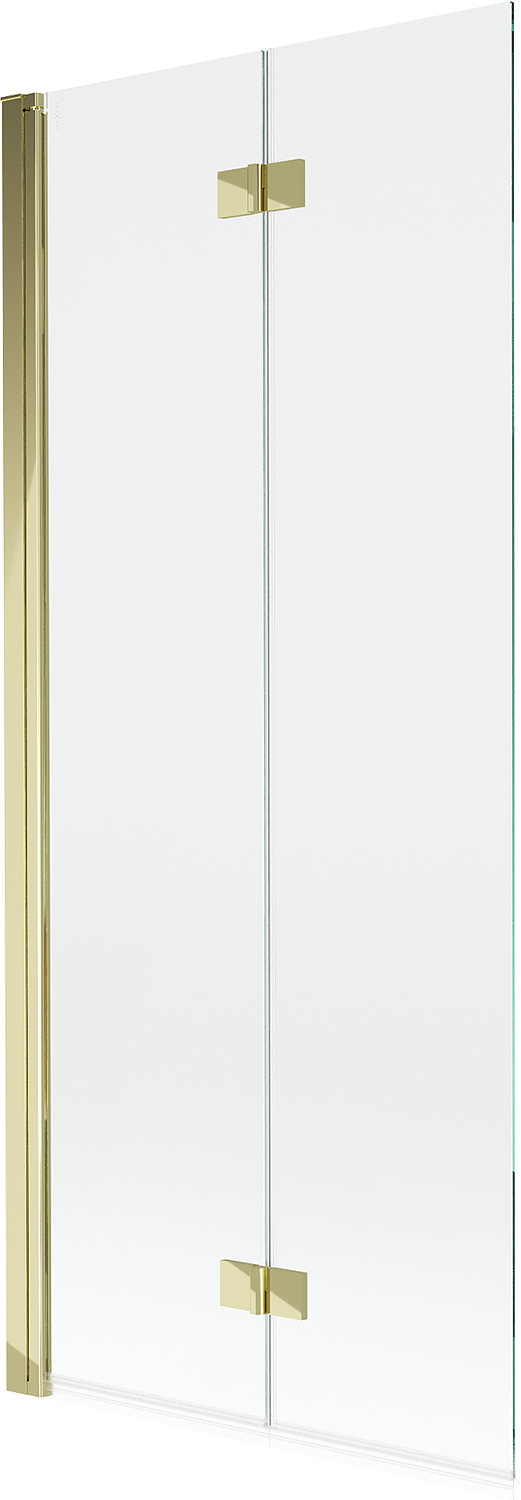 Mexen Mist parawan nawannowy 2-skrzydłowy lewy 80 x 150 cm, transparent, złoty - 8A9-080-002-50-00-L