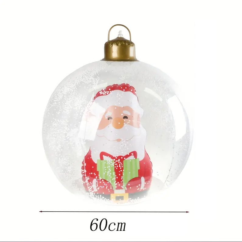 60 cm gigantyczna dmuchana bombka choinkowa z diodami LED, ozdoby świąteczne, bombka choinkowa z PVC, świecąca bombka świąteczna - 7