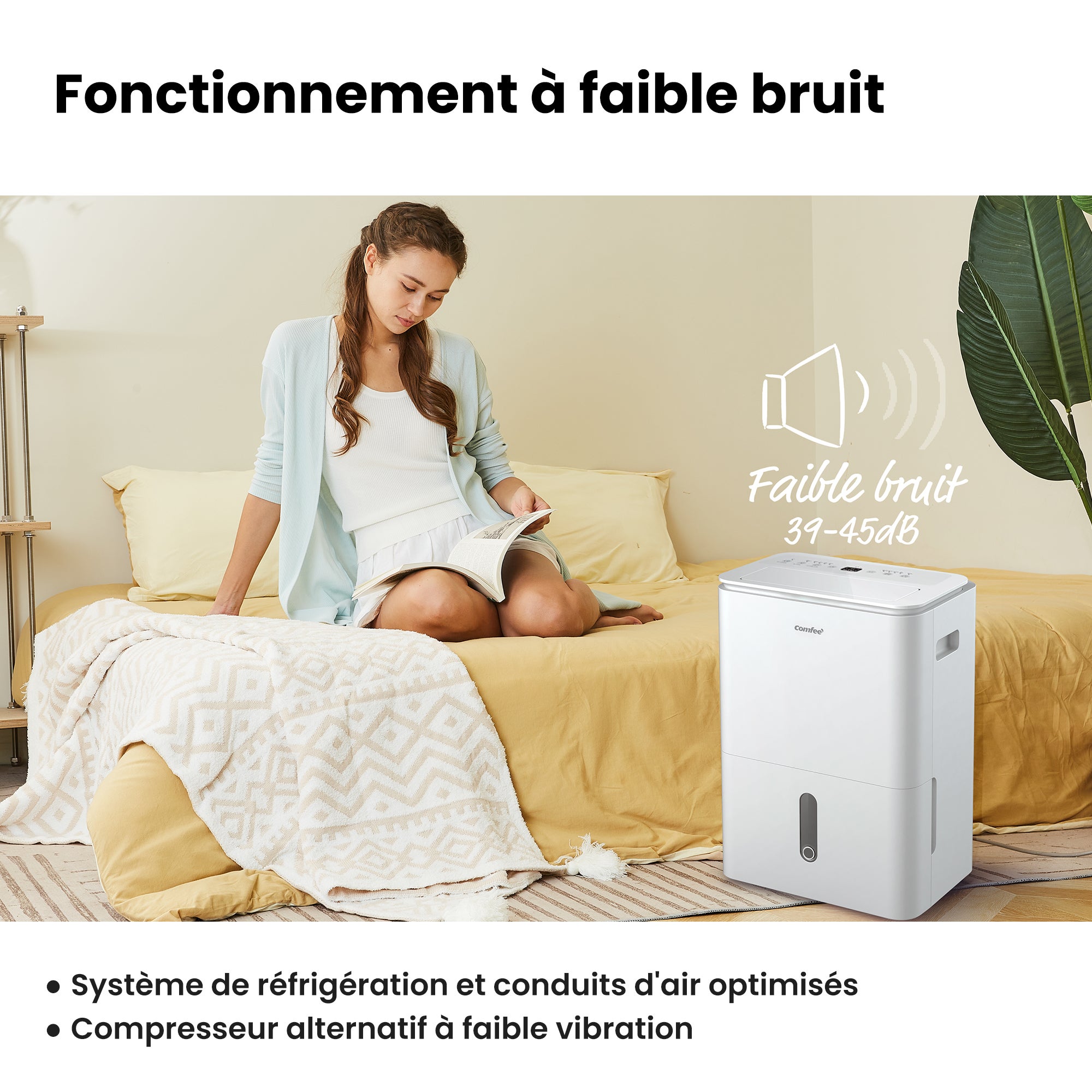 COMFEE' Déshumidificateur, Elimine l'humidité jusqu'à 20L/Jour, 2-EN-1, Purification d'air avec ioniseur, Contrôle APP, 4 Modes, Fonction Air Swing - 5