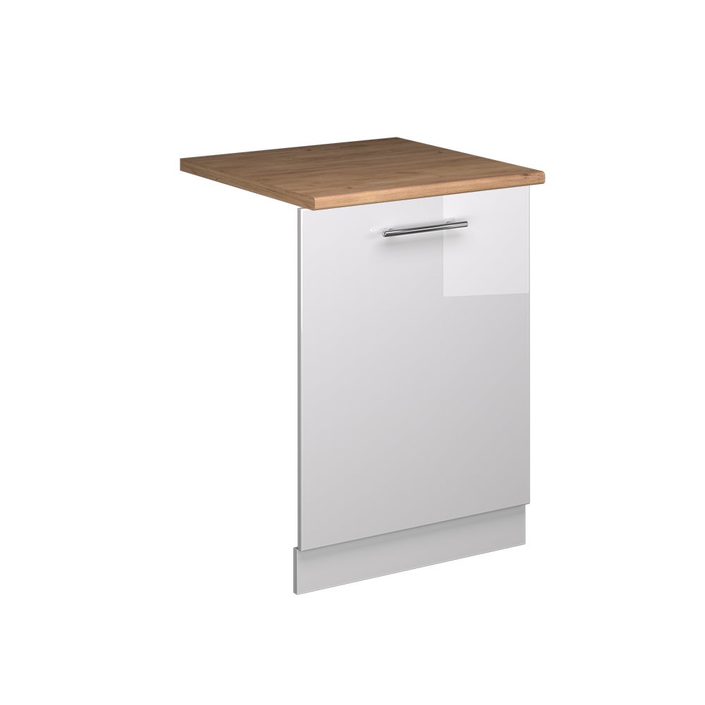 Vicco Panel przedni zmywarki Fame-Line, Biały wysoki połysk, 60 cm , BP Dąb