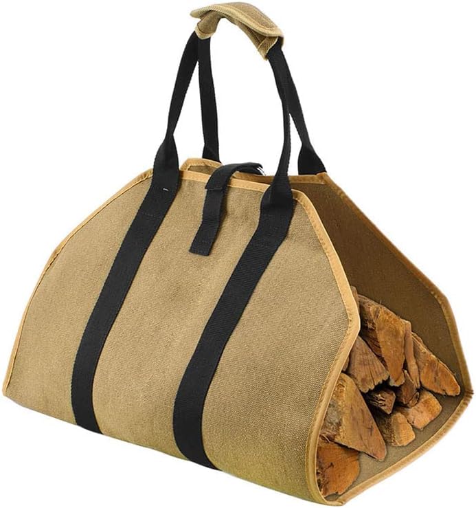 Sollbry panier buche sac a buches panier bois pour cheminée sac a buches de bois chariot