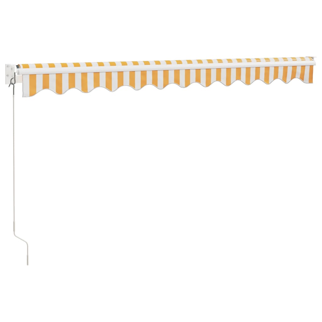 Toldo exterior | Toldo retrátil 3x2,5 m tecido e alumínio amarelo e branco CFW62923 - 6