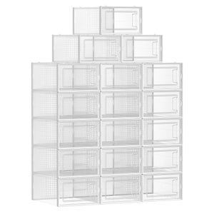 Boîtes Rangement Chaussures 20 Pièces - Carton Kraft Empilable Avec Fenêtre Transparente, Jusqu'à Taille 45, Pliable