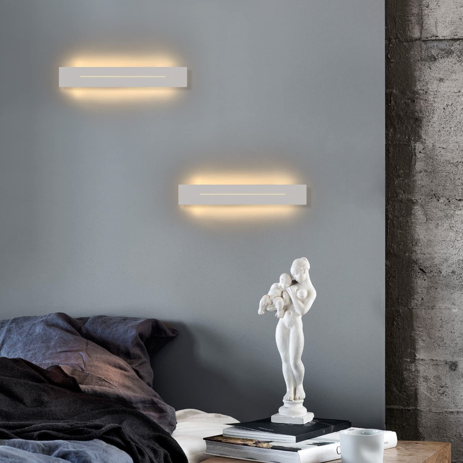 Lampada da parete a LED per interni NETTLIFE 30CM moderna lampada da parete bianca calda 8W - 3