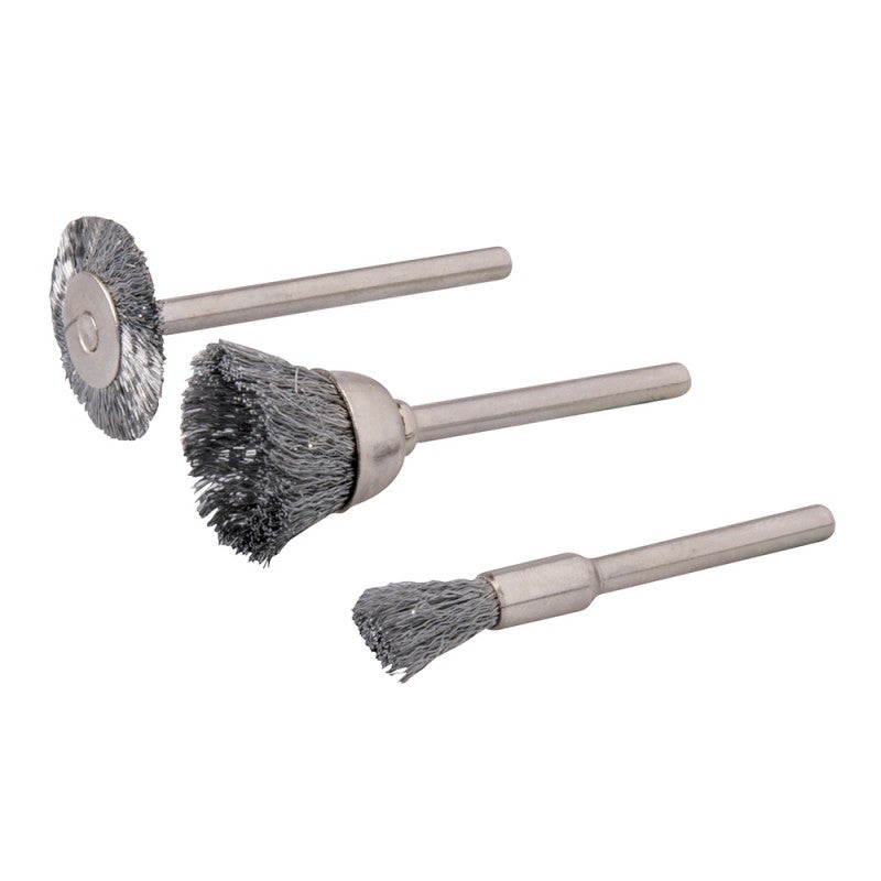 Ensemble De 3 Brosses Laiton Pour Outil Rotatif - Diamètres 5, 16, 20 Mm - Silverline GF5412 Neuf