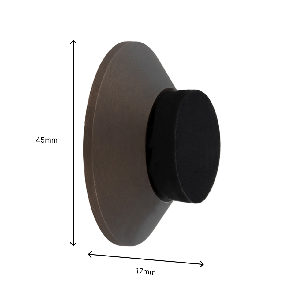 Butée de porte murale, 45 x 17 mm, laiton, avec caoutchouc de protection, à visser et à coller, EVI Herrajes - 4