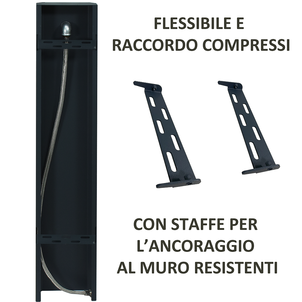 Fontaine murale de jardin en acier anthracite avec robinet – H 100 cm - 5