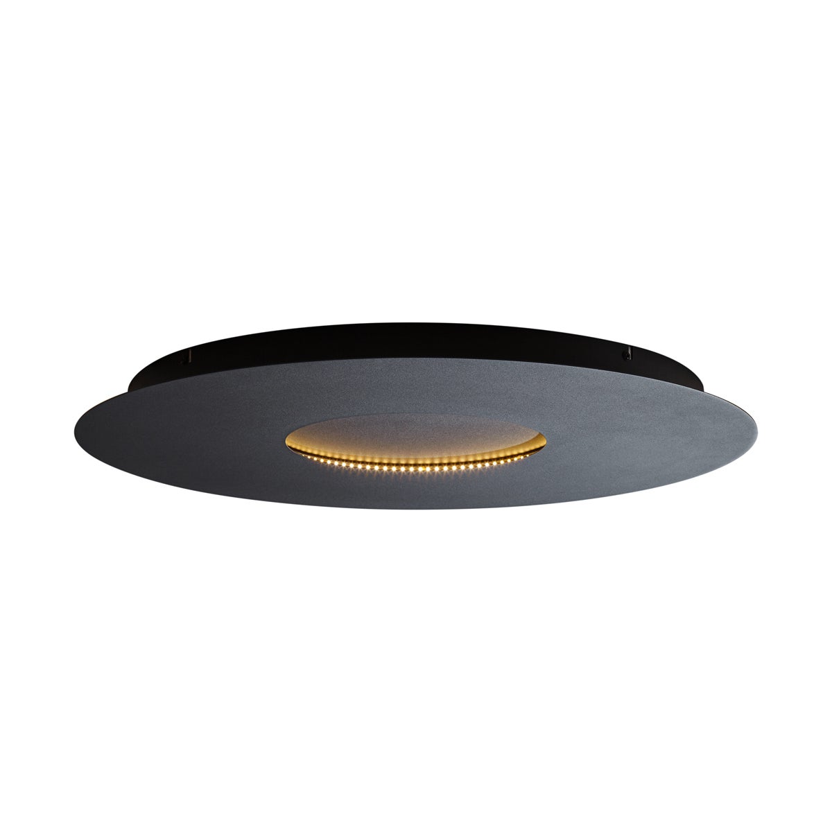 Qazqa nowoczesny plafon - Morning - czarny, okrągły, led zintegrowana 26w zestawie, Integrated led, 2700k, ciepła biel