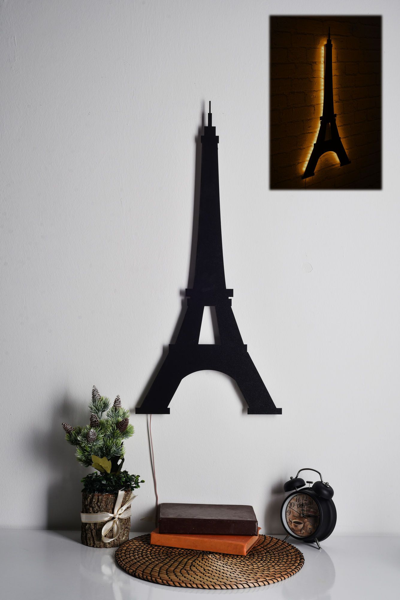Décoration murale extérieur Tour Eiffel - Vintage - Paris - 120x160 cm