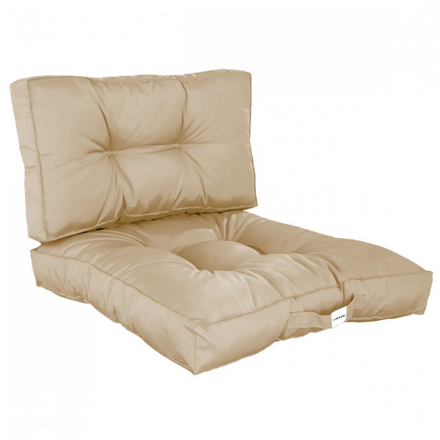 Linxor - Kit de coussins pour salon de jardin capitonnés - 60 x 60 cm - Beige