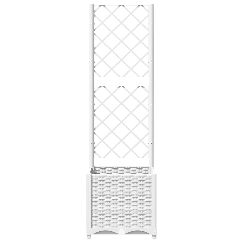 Maison Exclusive - Vaso/floreira jardim c/ treliça 40x40x136 cm PP branco - 9