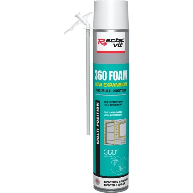 Espuma 360 - Baja expansión - Espuma de poliuretano profesional - Rectavit - 800 ml champaña