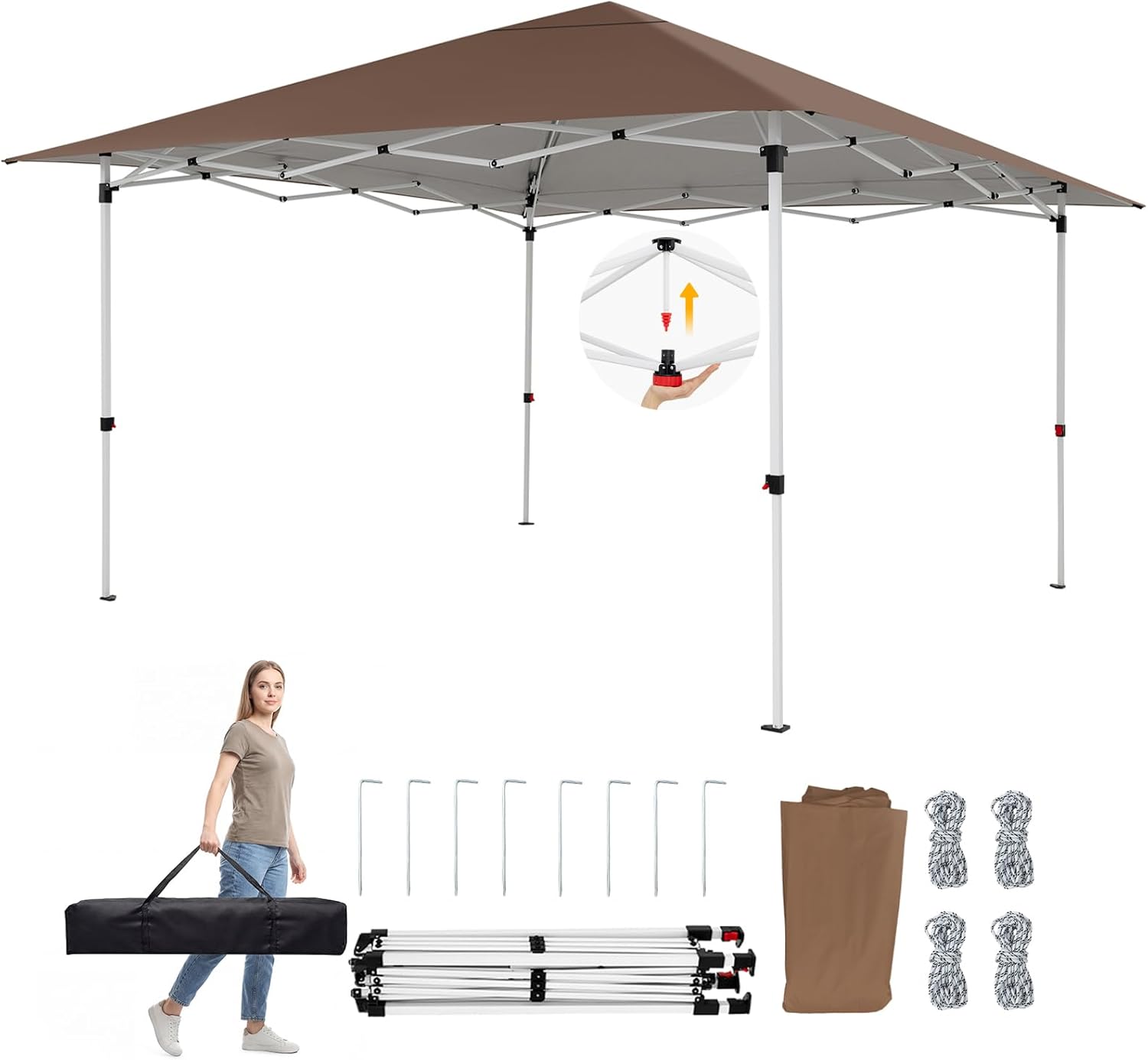Tonnelle Pliante 3x3 impermeabil, Barnum Pop-up ușor de montat, Protecție solară, Cadru metalic, Sac de transport, pentru grădină terasă