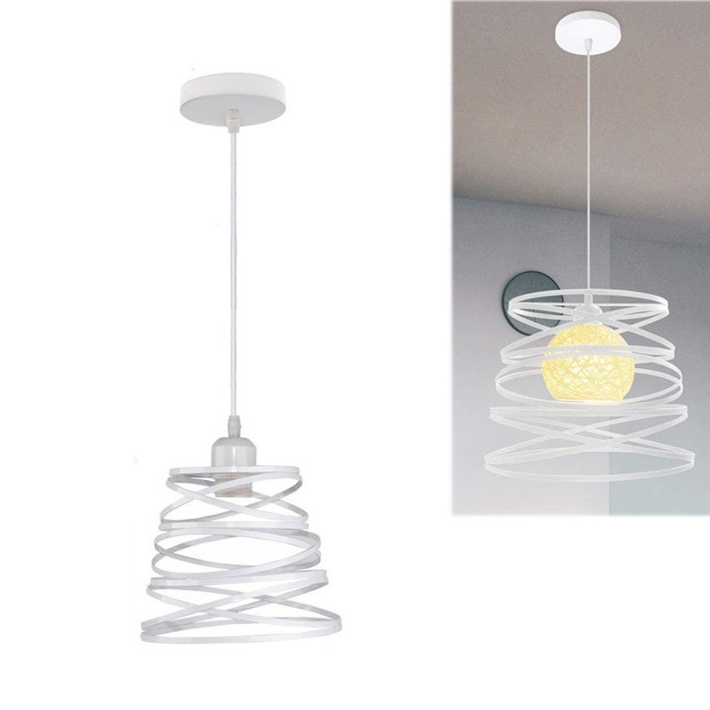 Lampa wisząca w stylu vintage z metalu, spirala z wstążki, oprawa oświetleniowa do salonu, kuchni (żarówki E27 nie są dołączone)