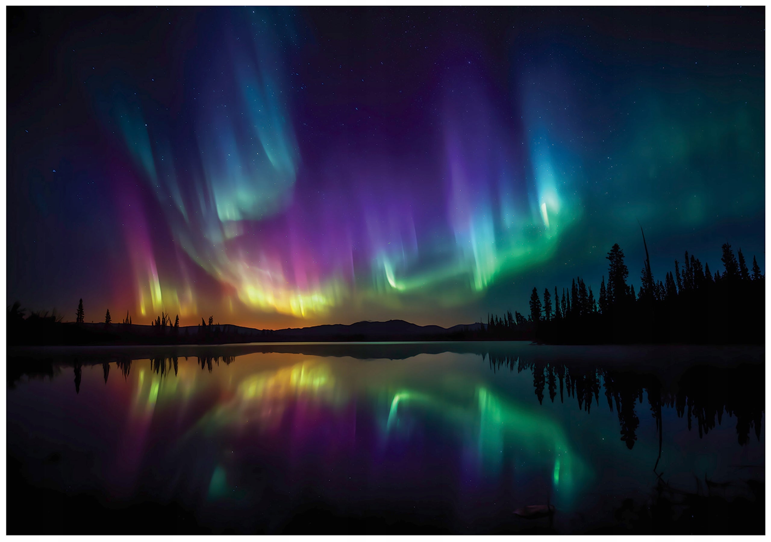 Fototapeta Zorza polarna Natura Krajobraz 300x210 cm Tapeta Do Sypialni Salonu Kuchni Na Flizelinie