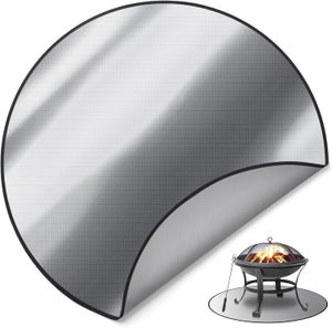 Tapis Ignifuge Rond 61 Cm – Protection Terrasse Et Pelouse, Pour Foyer, Barbecue, Portable