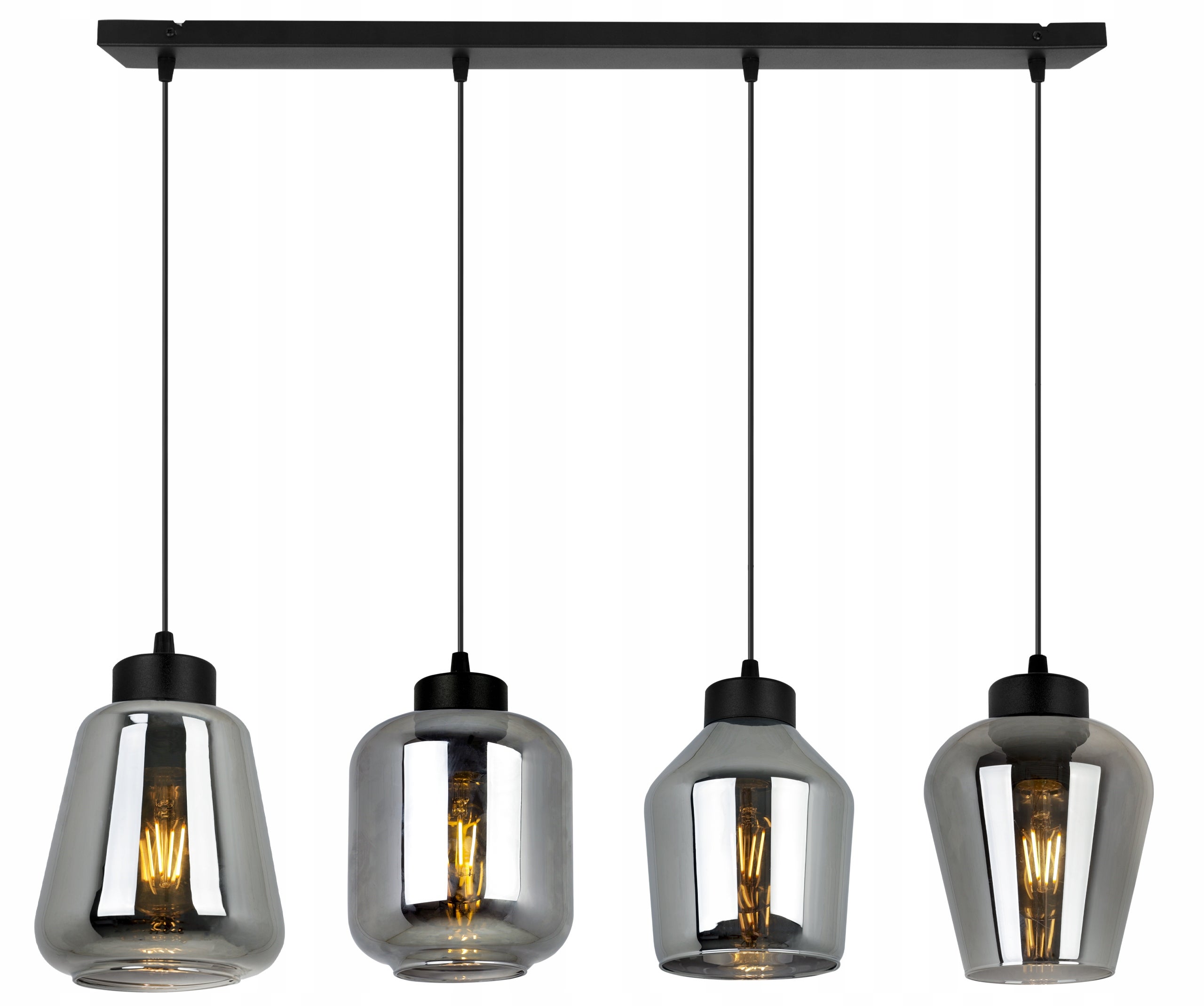 Lampa sufitowa wisząca Rijeka Premium modern 4xE27 abażur różnokształtny grafitowy Light Home LH
