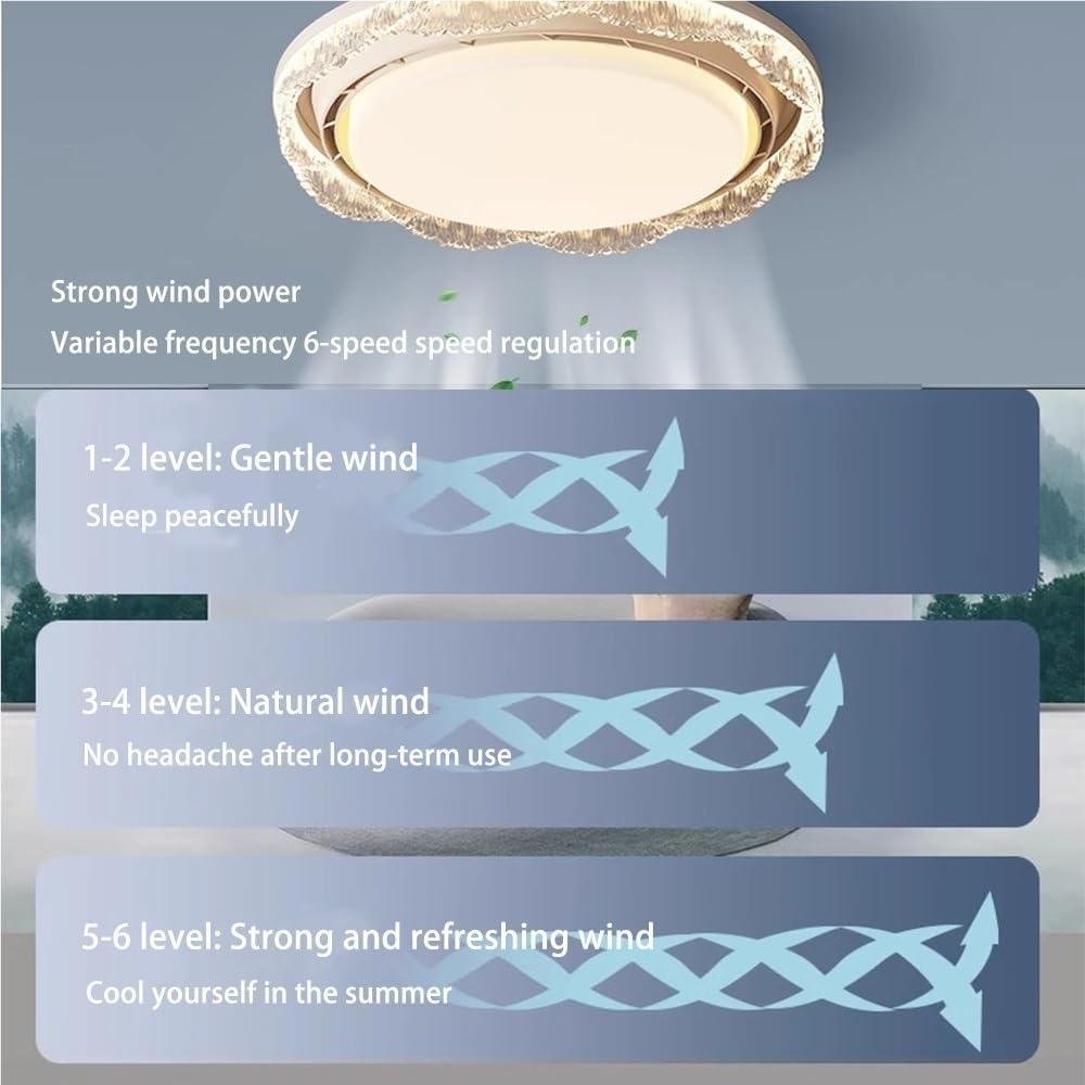 Ventilateur de plafond moderne sans pales avec éclairage — Ventilateur de plafond LED encastré intelligent pour chambres à coucher - 7