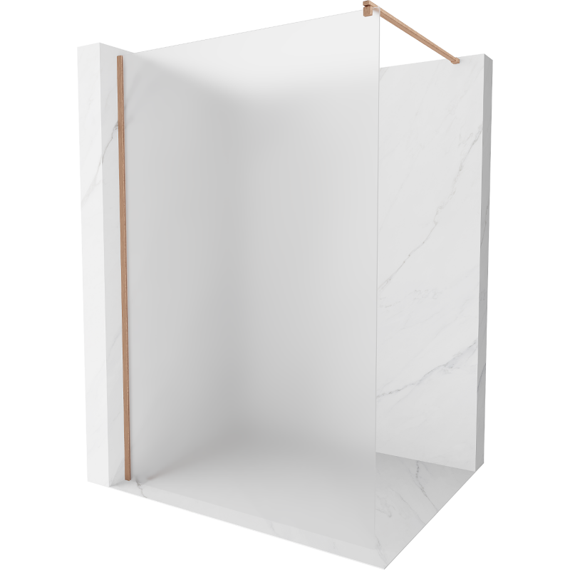 Mexen Kioto ścianka prysznicowa Walk-in 130 x 200 cm, szron 8 mm, miedź szczotkowana - 800-130-101-65-30