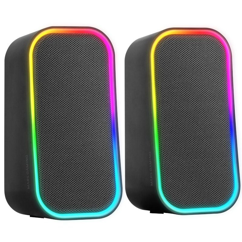 Mars Gaming Negro Altavoces Gaming Rgb 20W Ms-Om, Bluetooth 5.3 + Aux-In, Caja Control Volumen, - Imagen 5