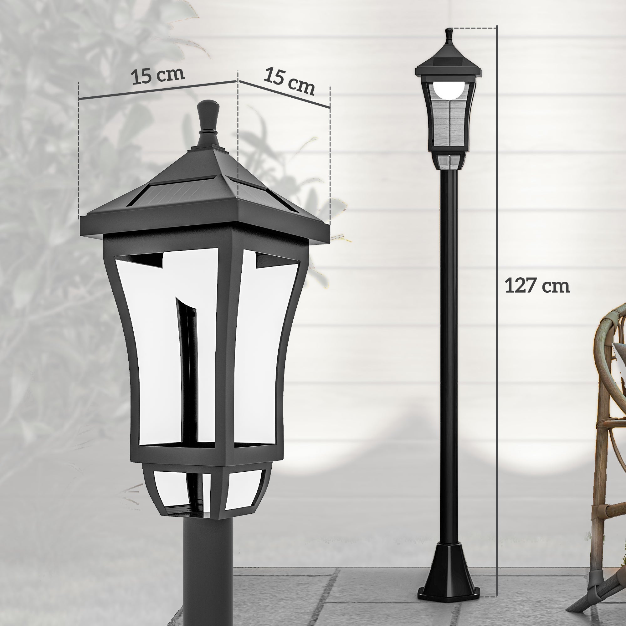 Lampadaire extérieur solaire ABS 127 cm Outsunny - 3