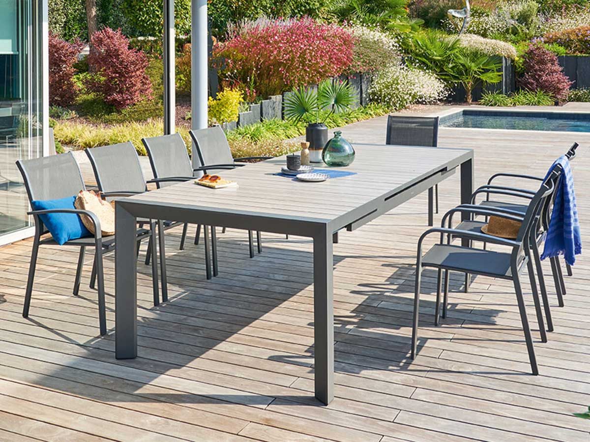 Table de jardin rectangulaire aluminium Evasion 6/10 places - Hespéride ...