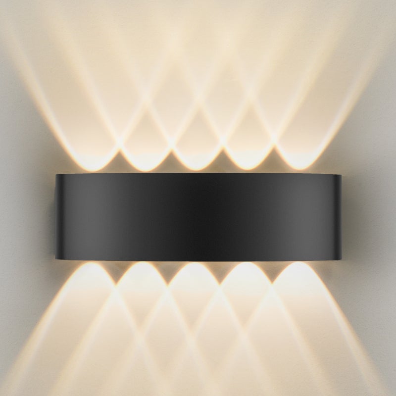 LOVHAUS Lampa Ścienna LED na Zewnątrz 3000K, Lampa Ścienna LED do Piwnicy IP65 Czarna, do Magazynów, Korytarzy, Biur, 10W