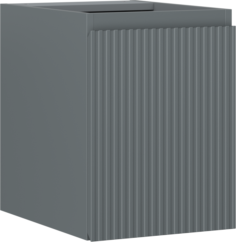Mexen Rivel szafka łazienkowa podumywalkowa 35 cm, 1 drzwi, ryflowana, grafit mat - 91A21-03547-1-BF66