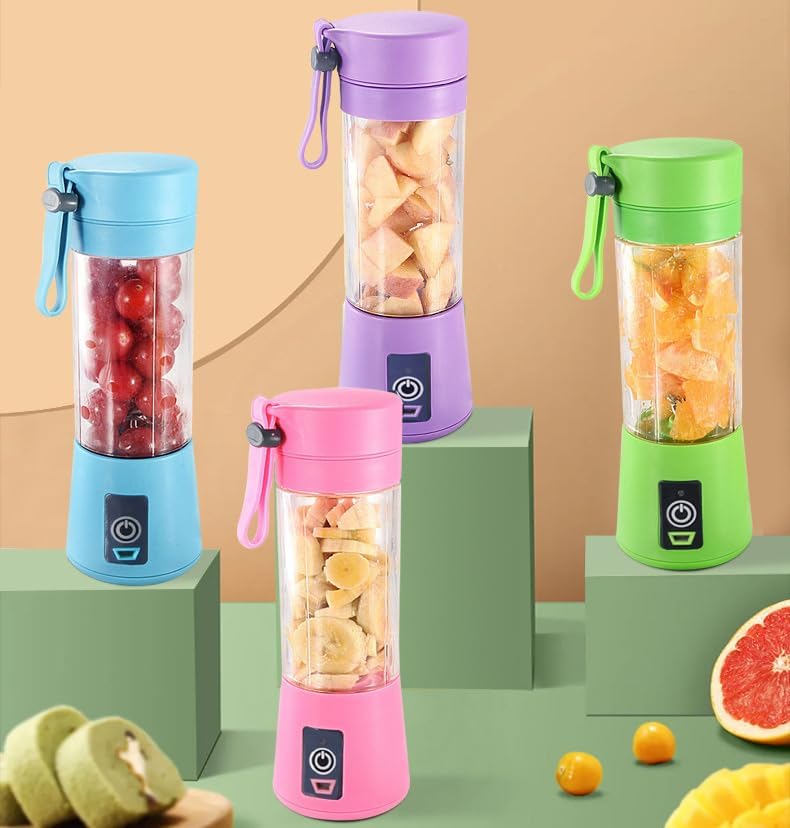 Mini Blender Portable en Verre Bleu USB 6 Lames Rechargeable pour ...