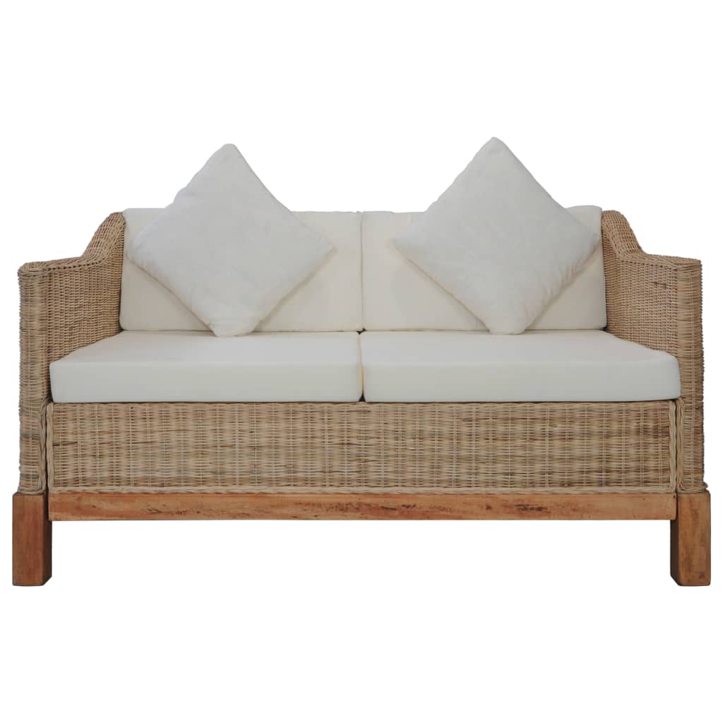 Set divano 3 pezzi con cuscini in rattan naturale 02_0019105 - 6
