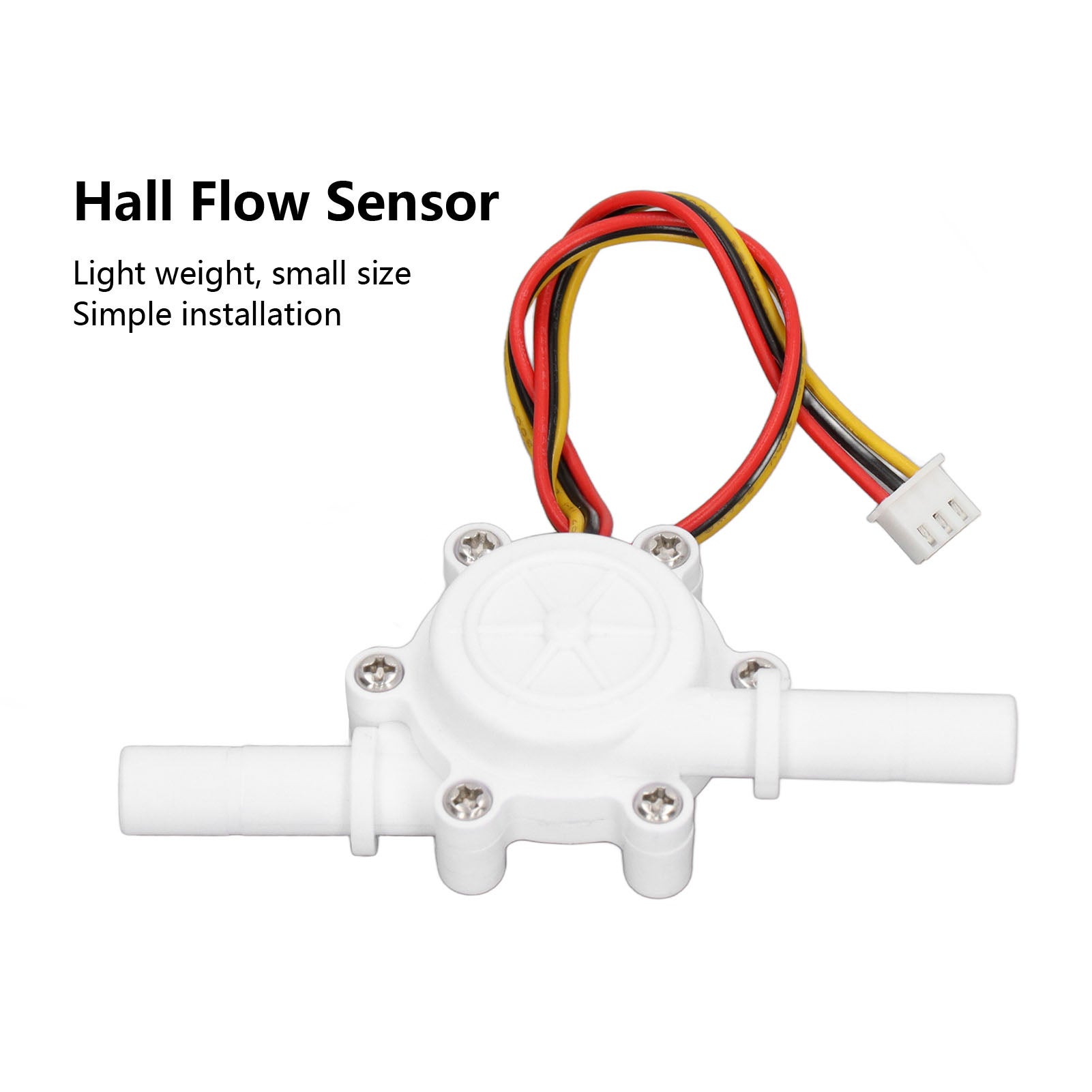 Sensore di flusso ad effetto Hall Interruttore dell'acqua Misuratore di portata del fluido DC3.5-24V 0.3-10L/min 25cm 180 gradi G3/8 - 5