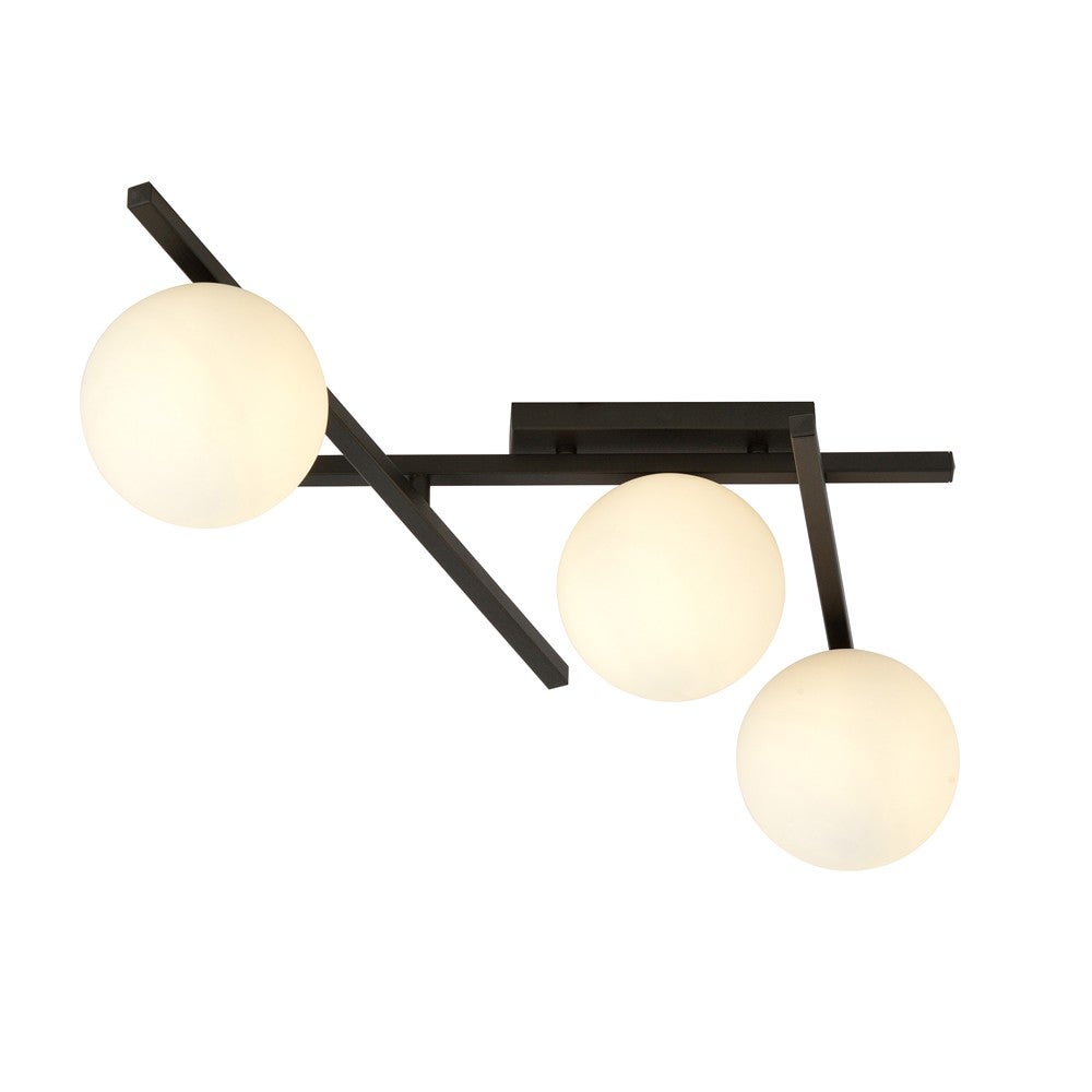 Lampa sufitowa Tramas z czarnymi regulowanymi prętami i szklanymi kulkami 3xE14 - 2