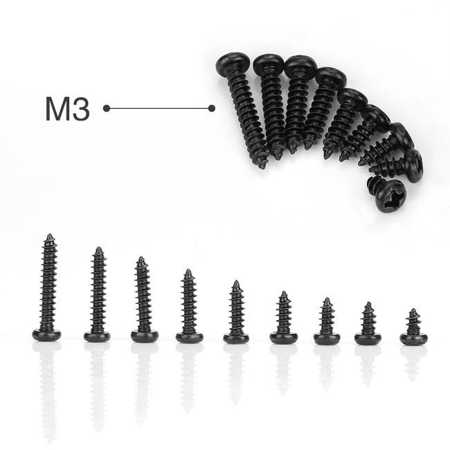 10-100 viti a testa tonda Phillips nere M3, M3.5, M4, M5, per macchine elettroniche (50 pezzi, M5 x 16 10-100 viti a testa tonda Phillips nere M3, M3.5, M4, M5, per macchine elettroniche (50 pezzi, M5 x 16