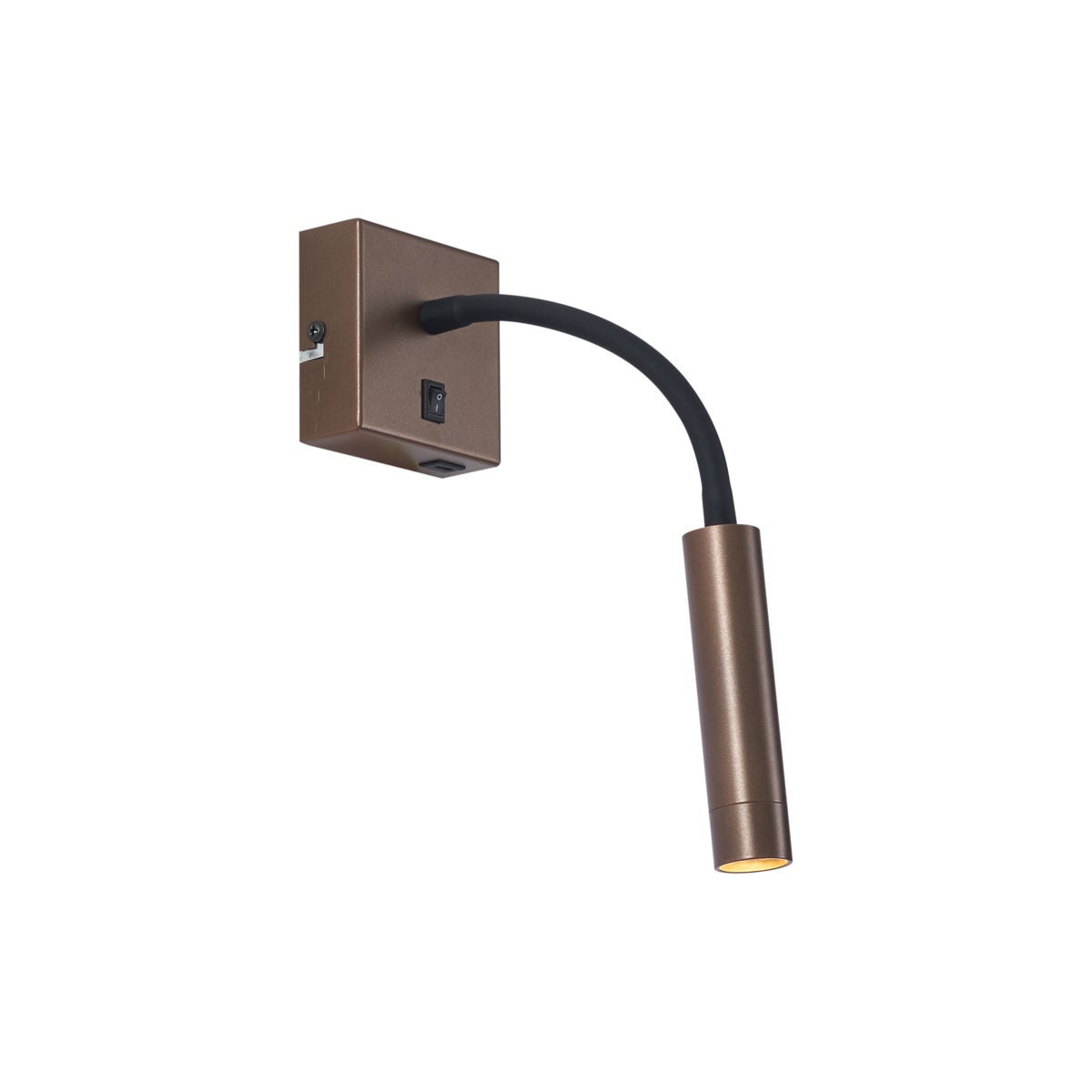 Nowoczesny kinkiet w kolorze brązu z portem USB-C - Gosna