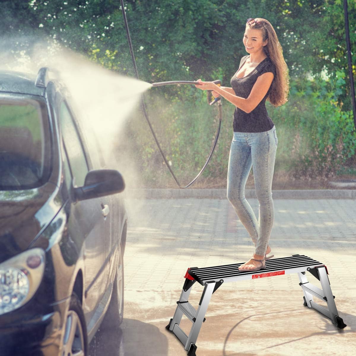 Piattaforma Da Lavoro Pieghevole In Alluminio - Antiscivolo, Portata 150 Kg