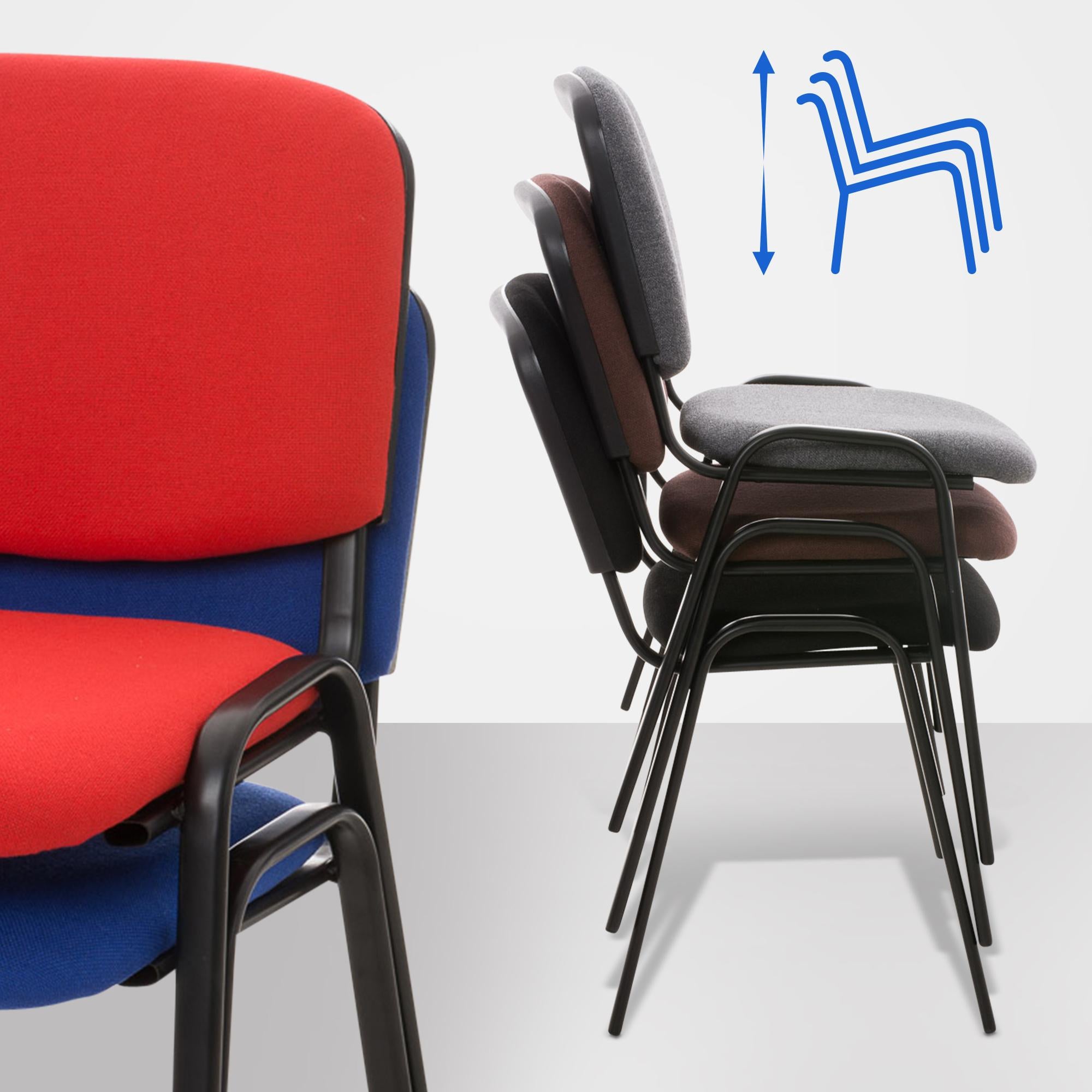 Sedia visitatore Ken tessuto nero - 4