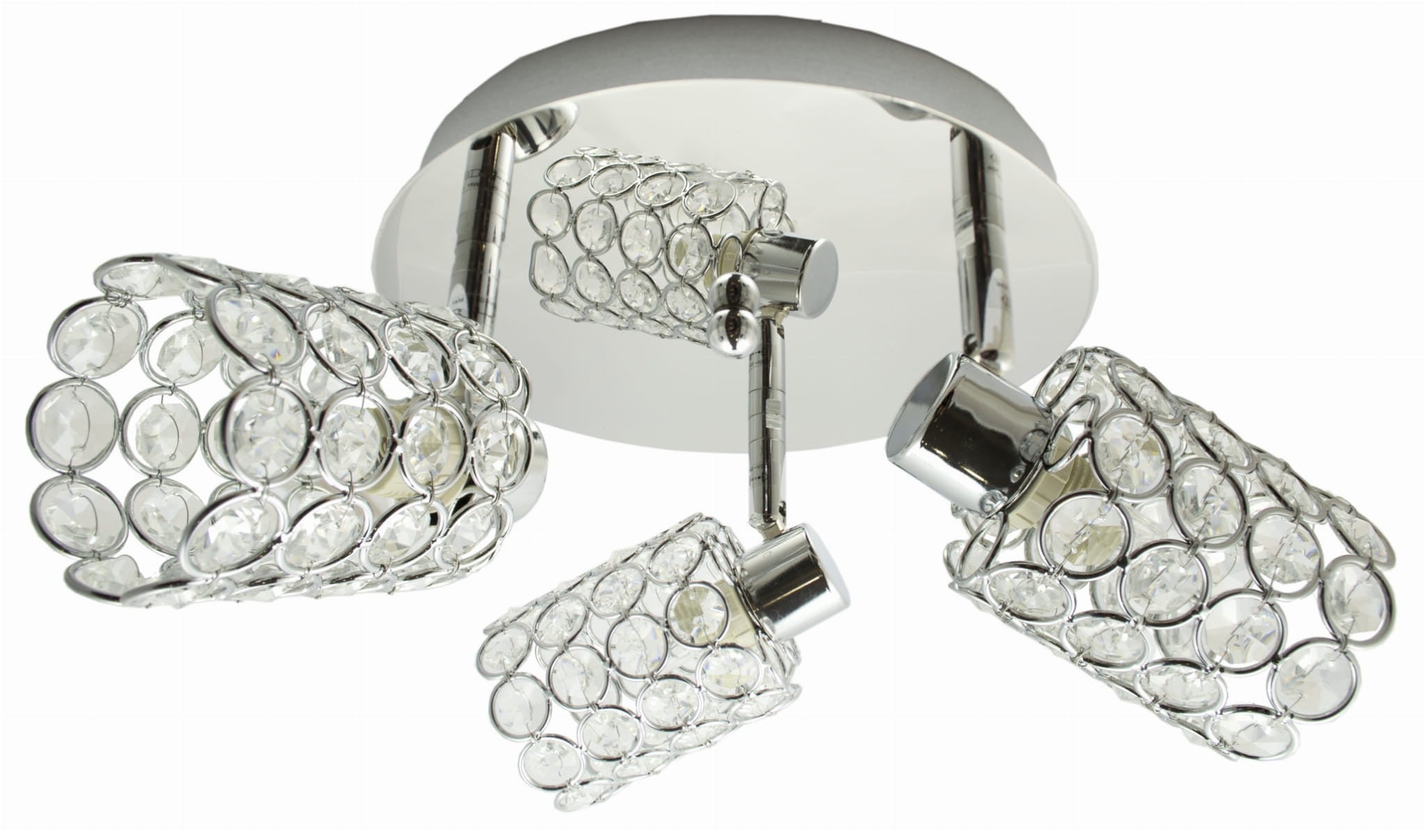 Lampa sufitowa wisząca York chromowana przezroczysta 3xG9x40W wym: 17 x 44 x 44 cm kryształ Candellux