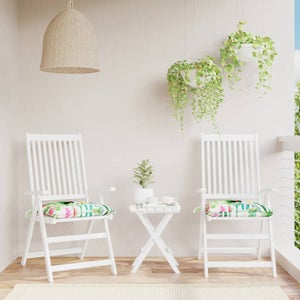 Cuscini Per Sedie 40x40 Cm – Set Da 8 Pezzi Con Laccetti Antiscivolo – Verde, Sottili E Portatili Per Esterno/Interno
