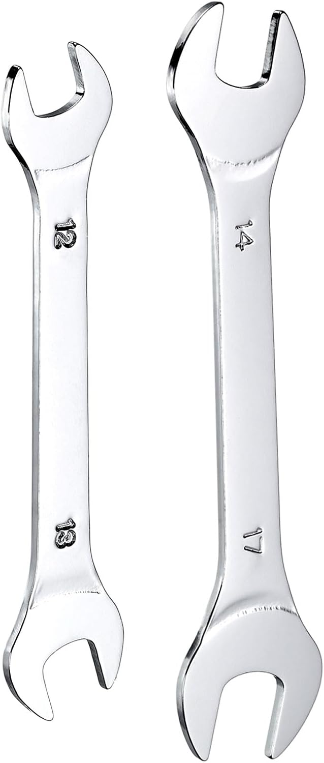 2 szt. kluczy płaskich dwustronnych, cienkie klucze 12x13 / 14x17 mm, metryczny, ultracienki i mały klucz płaski, polerowany na wysoki połysk