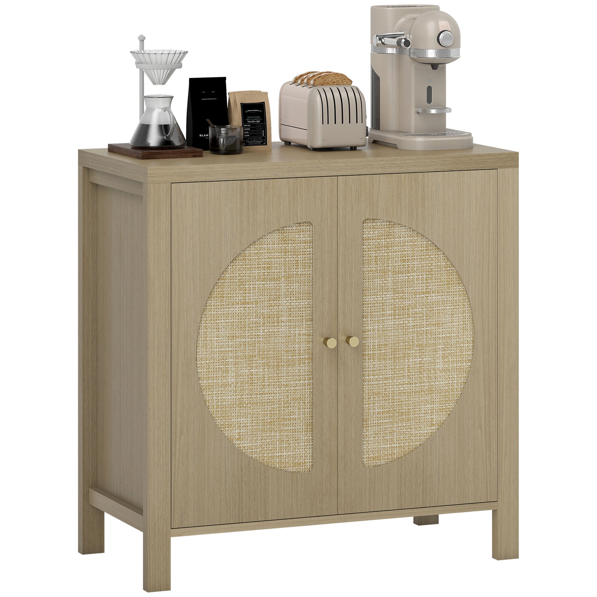 Terry Sequoia 680 Armoirette Basse 2 Portes - Rangement Extérieur Intérieur 68x39x93,5 Cm Effet Bois