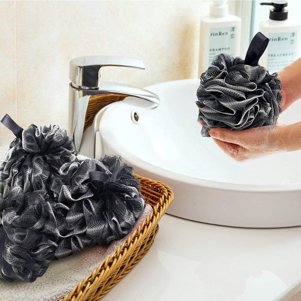 Zestaw 3 gąbek do kąpieli, luffa spieniająca, szczotki czyszczące, peelingujące unisex, oczyszczające i kojące (60 g/sztuka) - 3