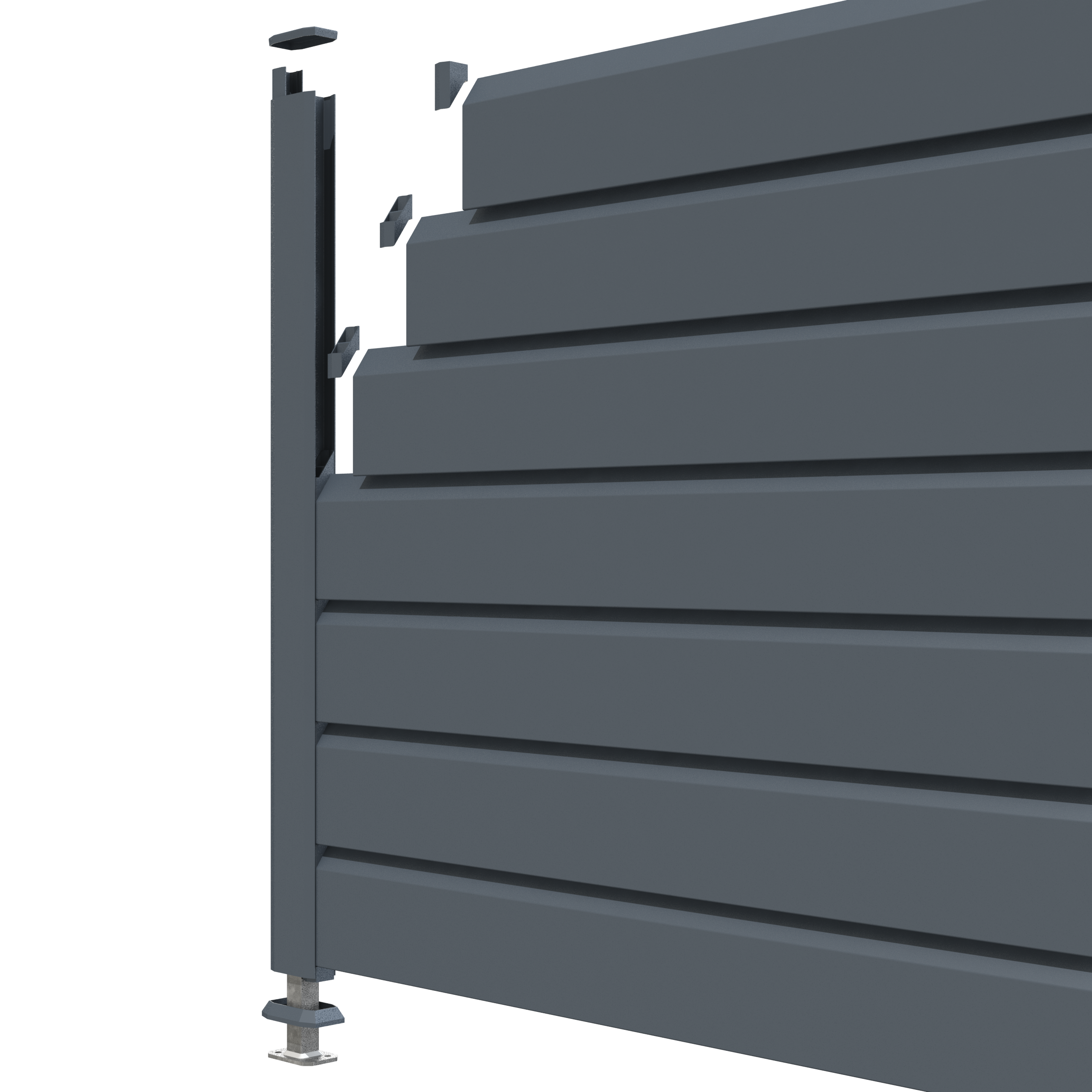 KIT CLOTURE CLOSEA PVC GRIS ANTHRACITE 7016 LG: 18M x HT: 0M97 - 5
