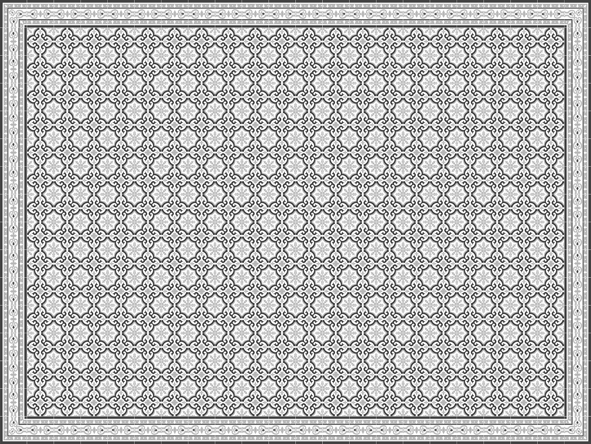 Alfombra de vinilo colette 200x266 cm - pvc antideslizante, vinilica para cocina o salón, lavable, estilo hidraúlico