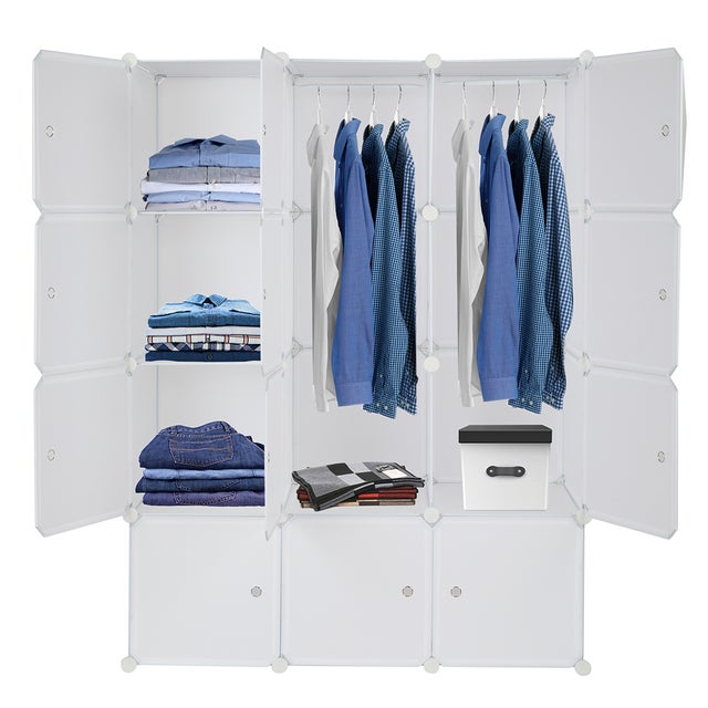 Organisateur Penderie DIY YUENFONG - 20 Boîtes Avec Portes, Rangement Vêtements, Chaussures, Jouets